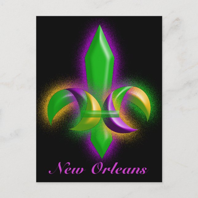 Postal Promo Postcard Gslow Fleur-de-lis New Orleans LA (Anverso)