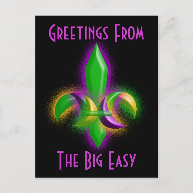 Postal Promo Postcard Gslow Fleur-de-lis New Orleans LA (Anverso)