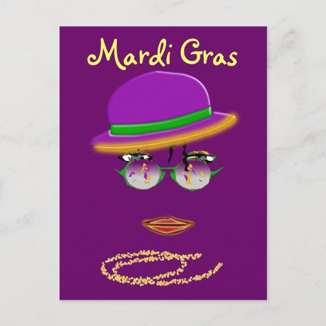 Postal Promo Postcard Mardi Gras Fiesta Nueva Orleans LA (Anverso)