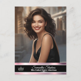 Postal Promoción de Concurso en Rosa Dorado Brillante de