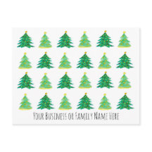 Promoción de negocio con marca de árbol navideño n