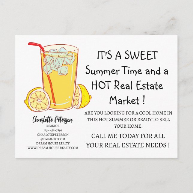 Postal Promoción de publicidad inmobiliaria en verano (Anverso)
