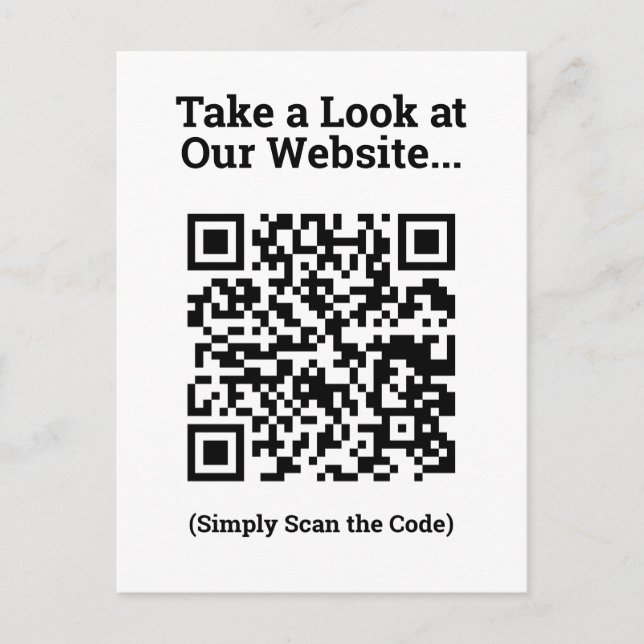 Postal Promoción de sitio web por diseño de código QR (Anverso)