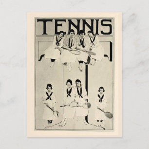Postal Promoción del equipo femenino de tenis en 1920