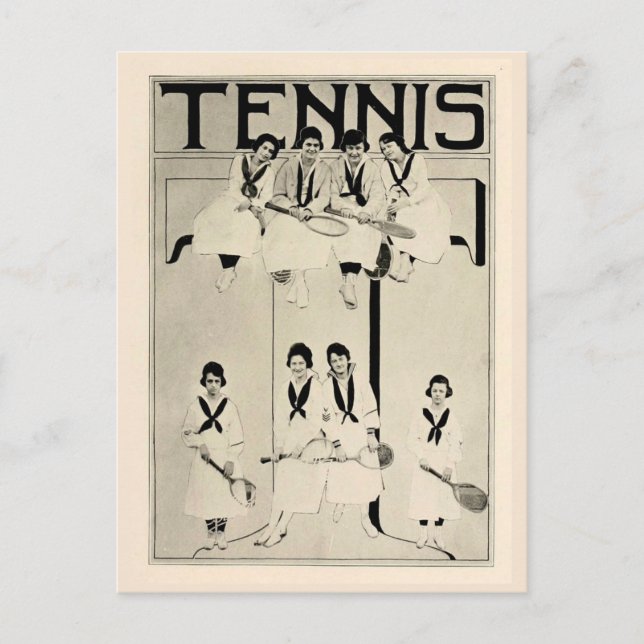 Postal Promoción del equipo femenino de tenis en 1920 (Anverso)