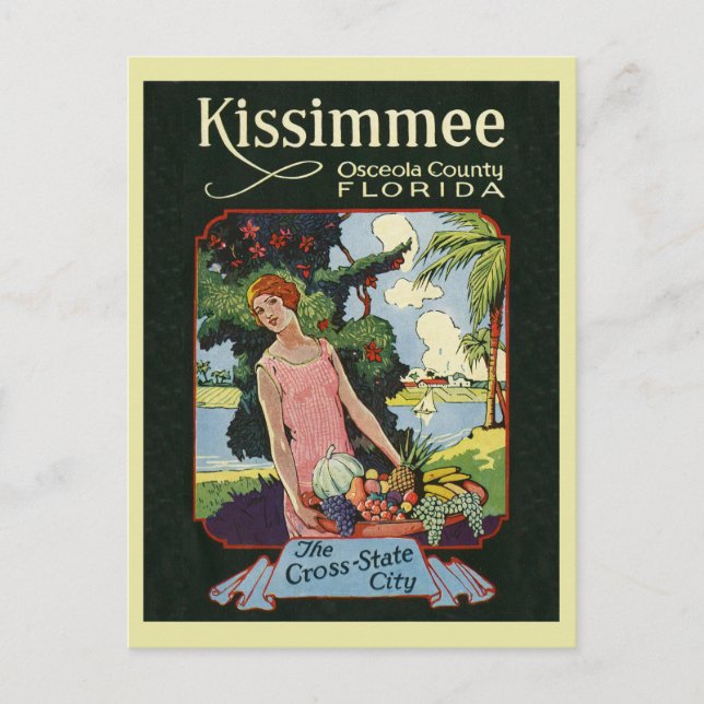 Postal Promoción turística de Kissimmee Florida Vintage (Anverso)