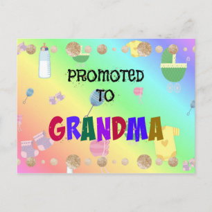 Postal Promocionado a la abuela, diseño de celebración