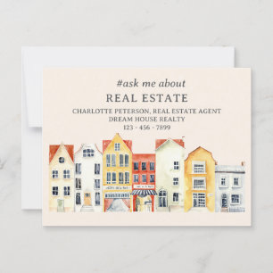 Postal Promocional de Agente Inmobiliario al Estilo Vinta