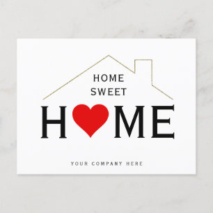 Postal Promocional de bienes raíces Home Sweet Home 