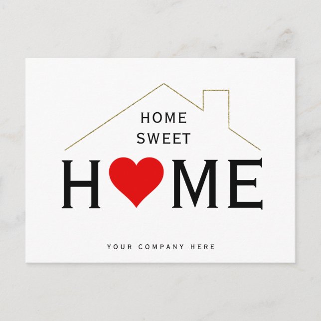 Postal Promocional de bienes raíces Home Sweet Home  (Anverso)