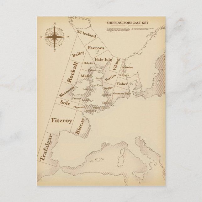 Postal Pronóstico de envío de las Islas Británicas al est (Anverso)