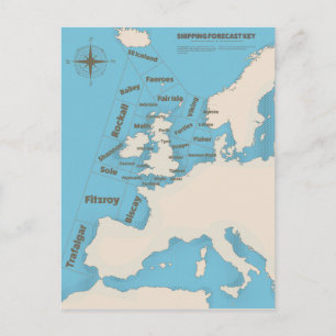Postal Pronóstico de envío de las Islas Británicas en col