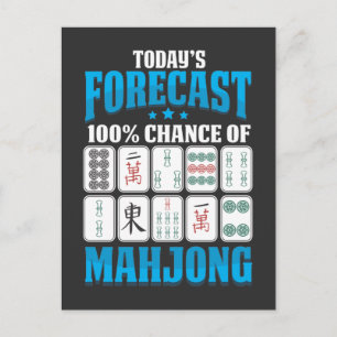 Postal Pronóstico de Mahjong Amante del juego de mesa Mah