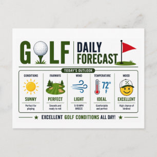 Postal Pronóstico del tiempo divertido de golf