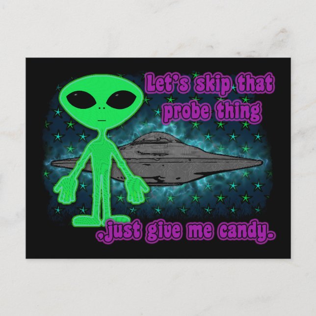 Postal propa alienígena (Anverso)