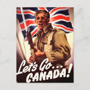 Postal Propaganda de guerra canadiense