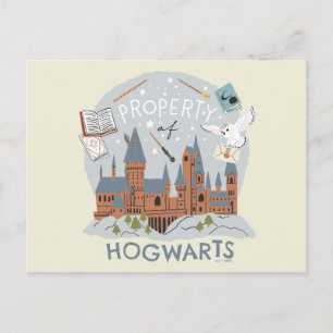 Postal Propiedad de Gráfico de Dibujos Animados de Hogwar