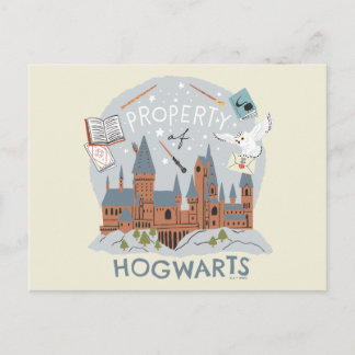 Postal Propiedad de Gráfico de Dibujos Animados de Hogwar