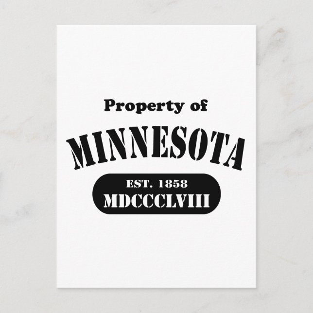 Postal Propiedad de Minnesota - texto negro (Anverso)