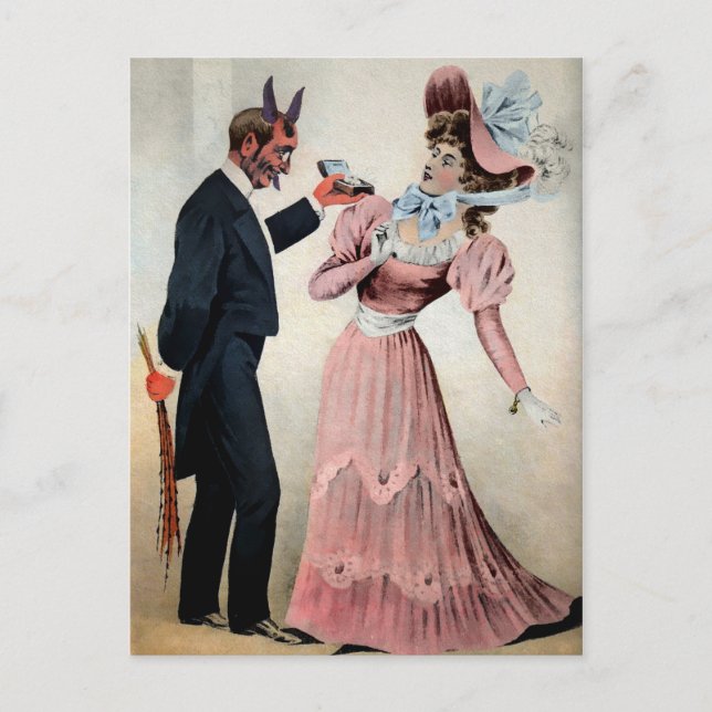 Postal Proposición de Krampus vintage (Anverso)