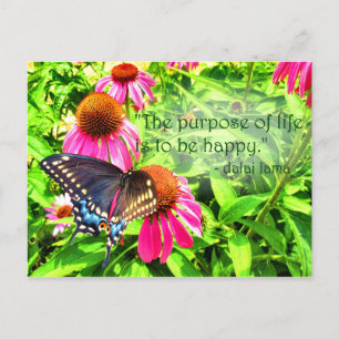 Postal Propósito de la Vida Feliz Mariposa Swallowtail Ne