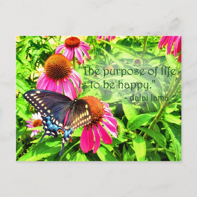 Postal Propósito de la Vida Feliz Mariposa Swallowtail Ne (Anverso)