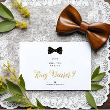 Propuesta de Boda de Vintage Bow para portador de 