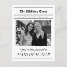 Propuesta de Dama de Honor Foto Periódico 