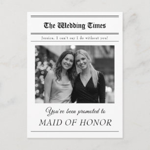 Postal Propuesta de Dama de Honor Foto Periódico