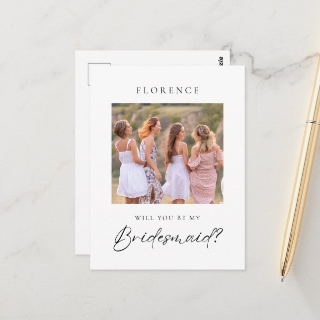 Postal Propuesta de la dama de honor de la foto personali (Anverso/Reverso In Situ)