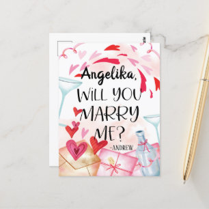 Postal Propuesta de Matrimonio ¿Te Casarás Conmigo? Nom