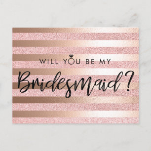 Postal Propuesta De Relieve metalizado dorado Rosa Y Purp