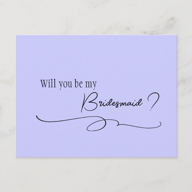 Postal Propuesta Pos de la Caminata Periwinkle Caligraphy (Anverso)