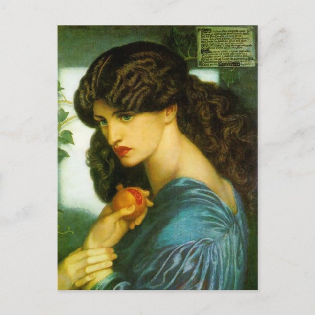 Postal Proserpine - Dante Gabriel Rossetti (Anverso)
