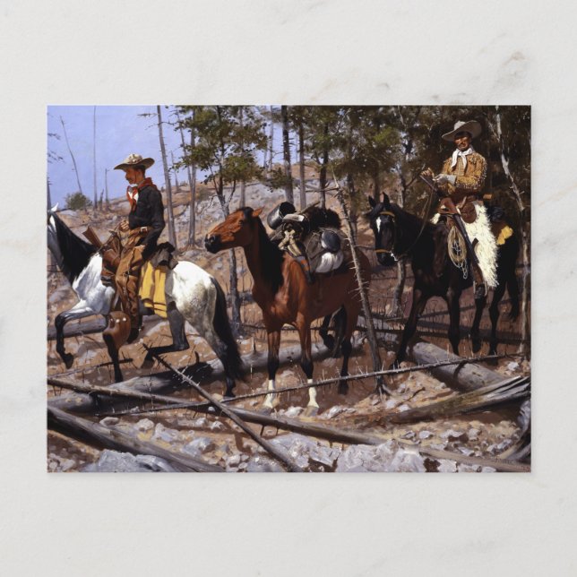 Postal Prospección de Frederic Remington para la ganaderí (Anverso)