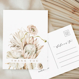 Postal Protea Boho Salvaje Pasto de Pampas Boda Agradecim