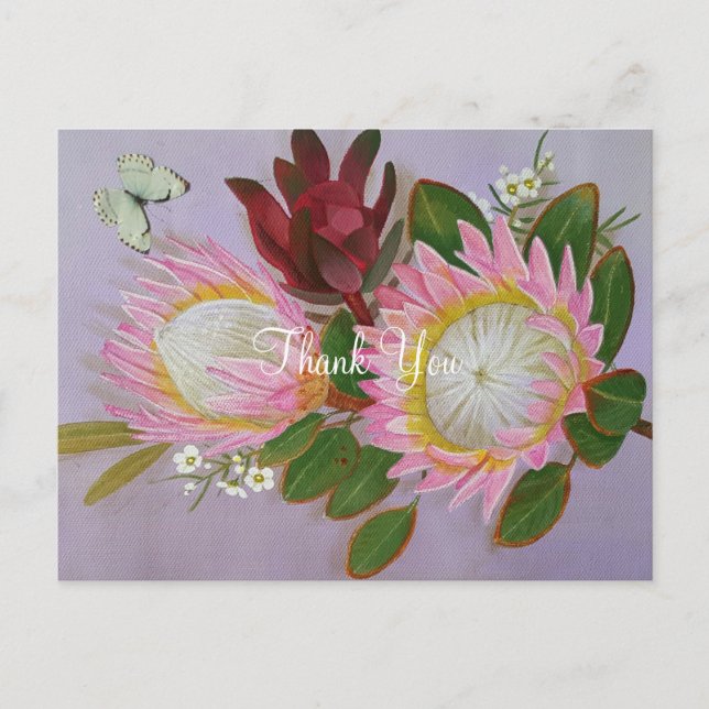 Postal Proteas Sudafricanas Gracias (Anverso)
