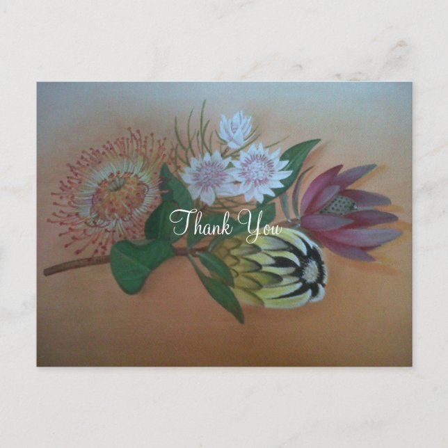 Postal Proteas Sudafricanas Gracias (Anverso)