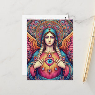 Postal Protección Contra el Mal Sagrado Corazón de María