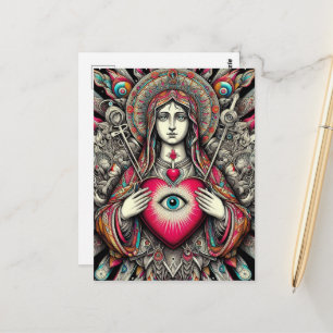 Postal Protección Contra el Mal Sagrado Corazón de María