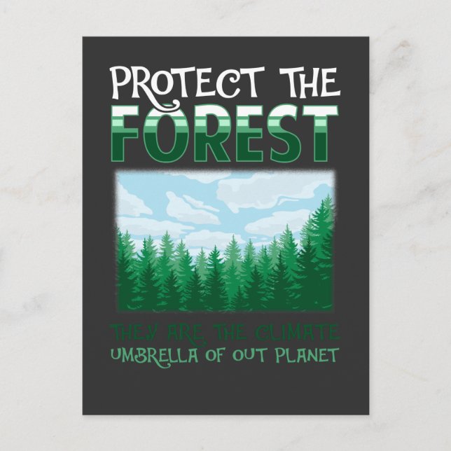 Postal Protección Forestal Conciencia sobre la Naturaleza (Anverso)