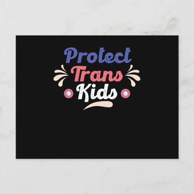 Postal Protect Trans Kids Transgender Flag LGBTI (Anverso)