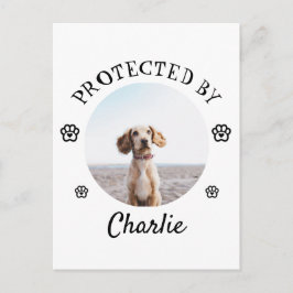 Postal Protected By Dog Photo Paw Print Design