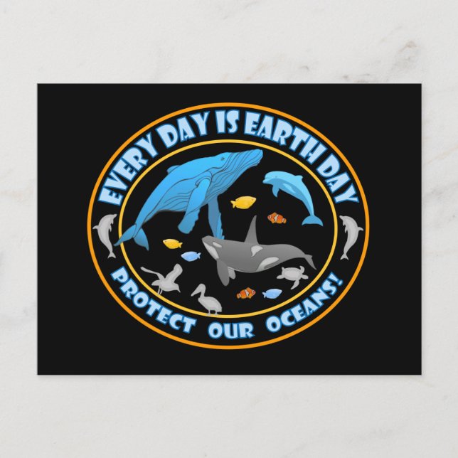 Postal Protege nuestros océanos Día de la Tierra (Anverso)