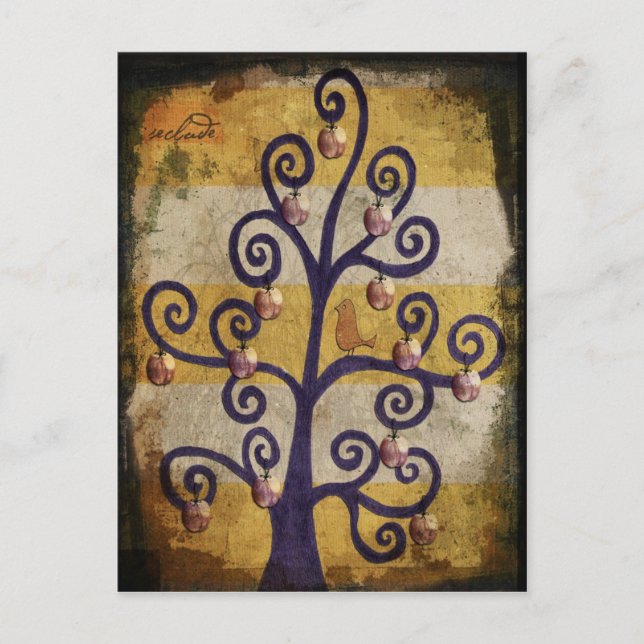 Postal Proteger pájaro en un Ilustracion de diseño de art (Anverso)