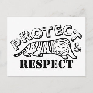 Postal Proteger y respetar el tigre salvaje