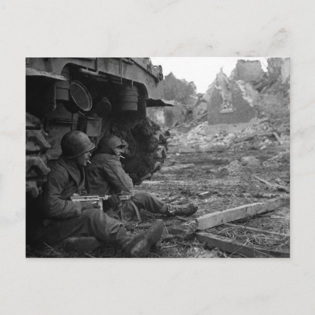 Postal Protegidos y reunidos en algún lugar de Francia (Anverso)