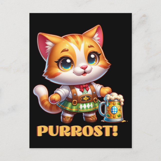 Postal ¡Protesta de gatos de Oktoberfest! (Anverso)