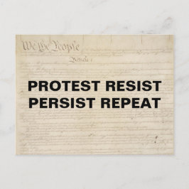 Postal Protesta resiste y repite nosotros, el pueblo