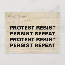 Postal Protesta resiste y repite nosotros, el pueblo